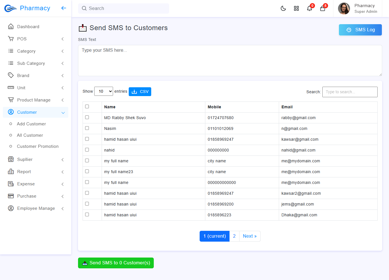 ITSOFT Rx Pro Customer SMS Promotion
